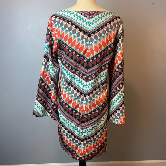 Wrangler Western Slimming V Pattern Dress Small - Picture 2 of 5